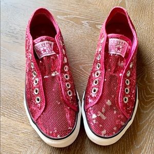 pink sequin converse